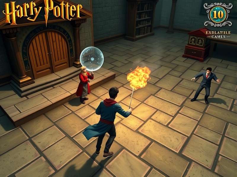 Harry Potter Quidditch game screenshot showing players on brooms
