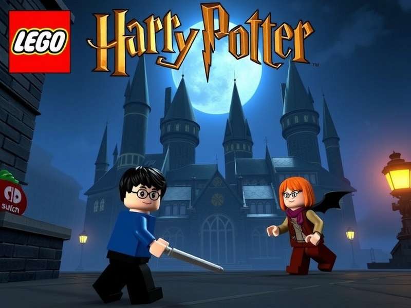 LEGO Harry Potter gameplay on Nintendo Switch showing Hogwarts castle