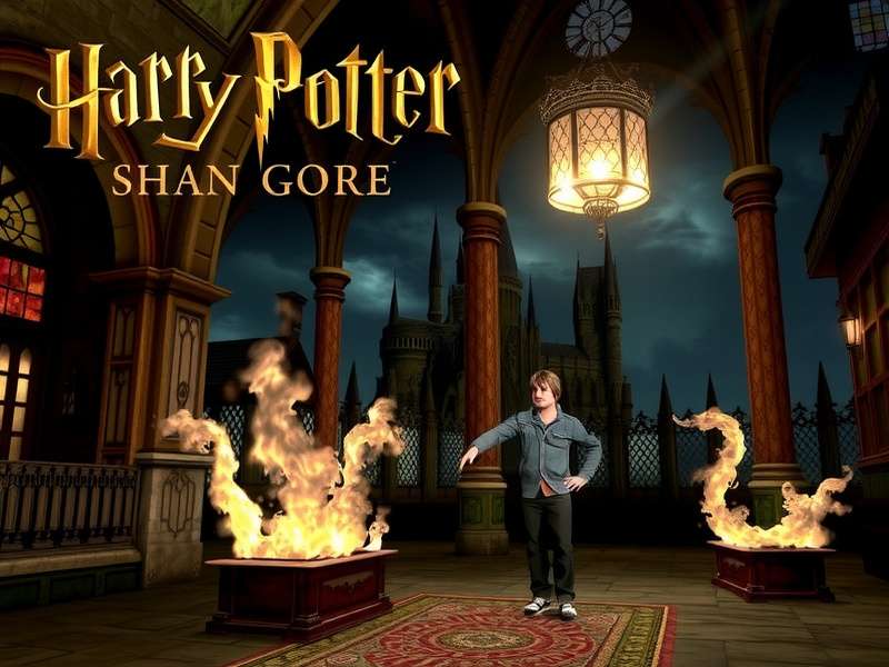 Hogwarts Legacy gameplay on Xbox Series X showing a character casting a spell in a detailed environment