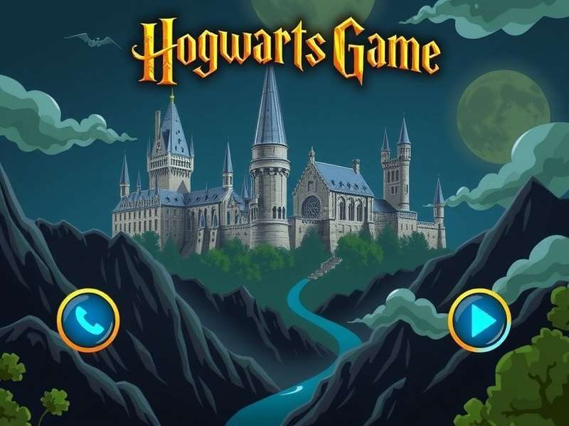 Hogwarts Castle glowing at night with magical aura