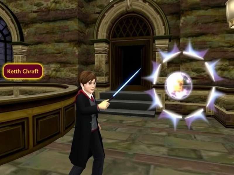 Harry Potter PS2 Gameplay screenshot showing Hogwarts castle