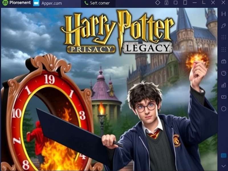 Hogwarts Legacy gameplay screenshot showing a wizard casting spells in an open world