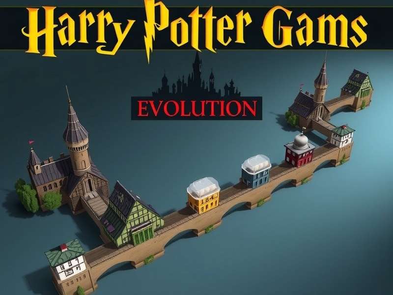 Evolution timeline of Harry Potter video games from 2001 to 2025