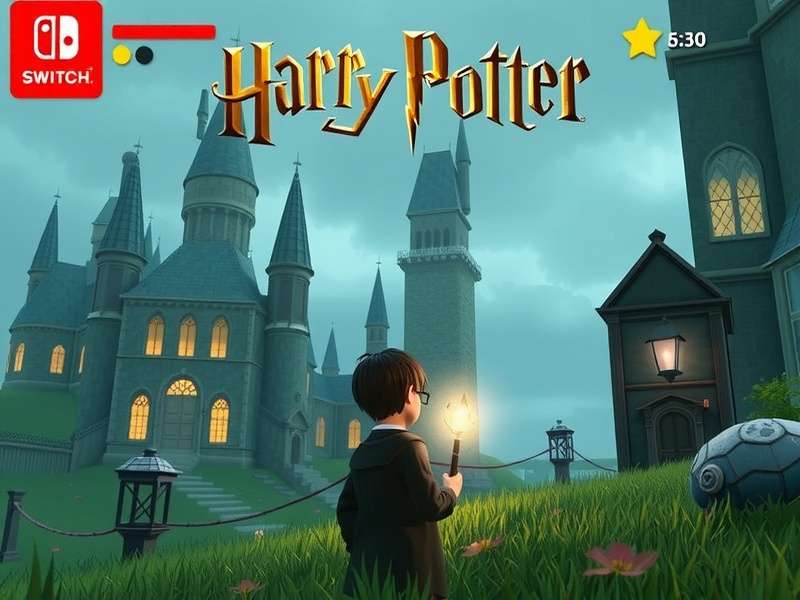 Hogwarts Legacy gameplay on Nintendo Switch showing a character casting a spell