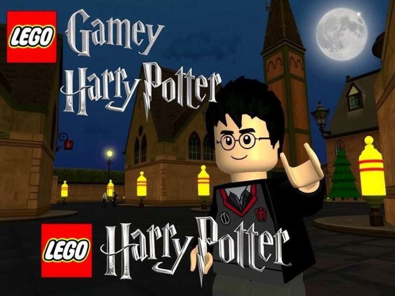 Lego Harry Potter game characters in Hogwarts castle