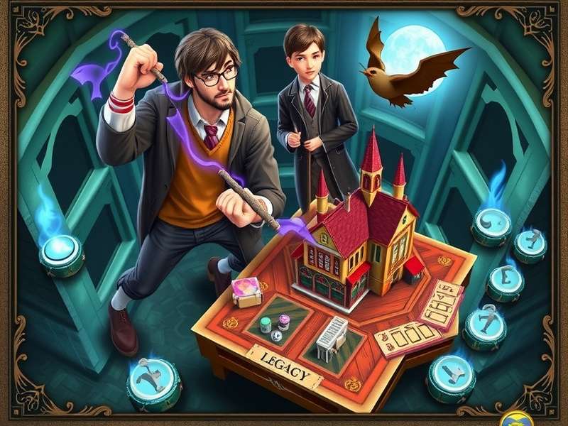 Hogwarts Castle at dusk, magical atmosphere