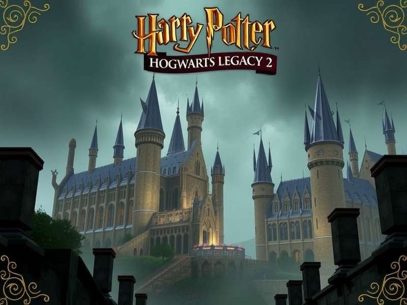 Concept art of a majestic castle at dusk, possibly representing new locations in Hogwarts Legacy 2