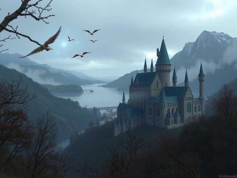 Hogwarts Castle at dusk in Hogwarts Legacy — the iconic Harry Potter game setting